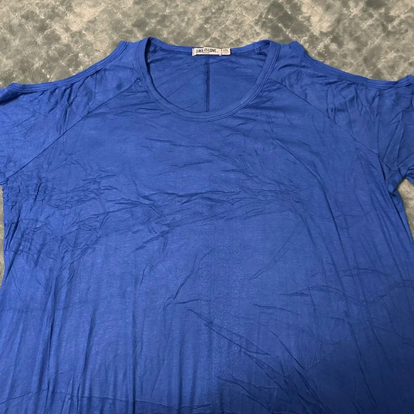 Lock & Love Cold Shoulder Blue Tunic NWOT XXL - Picture 2 of 3